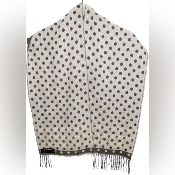 V. Fraas Cashmink Women’s Polka Dot Fringe Scarf Shawl One Size-PreOwned - Picture 3 of 8